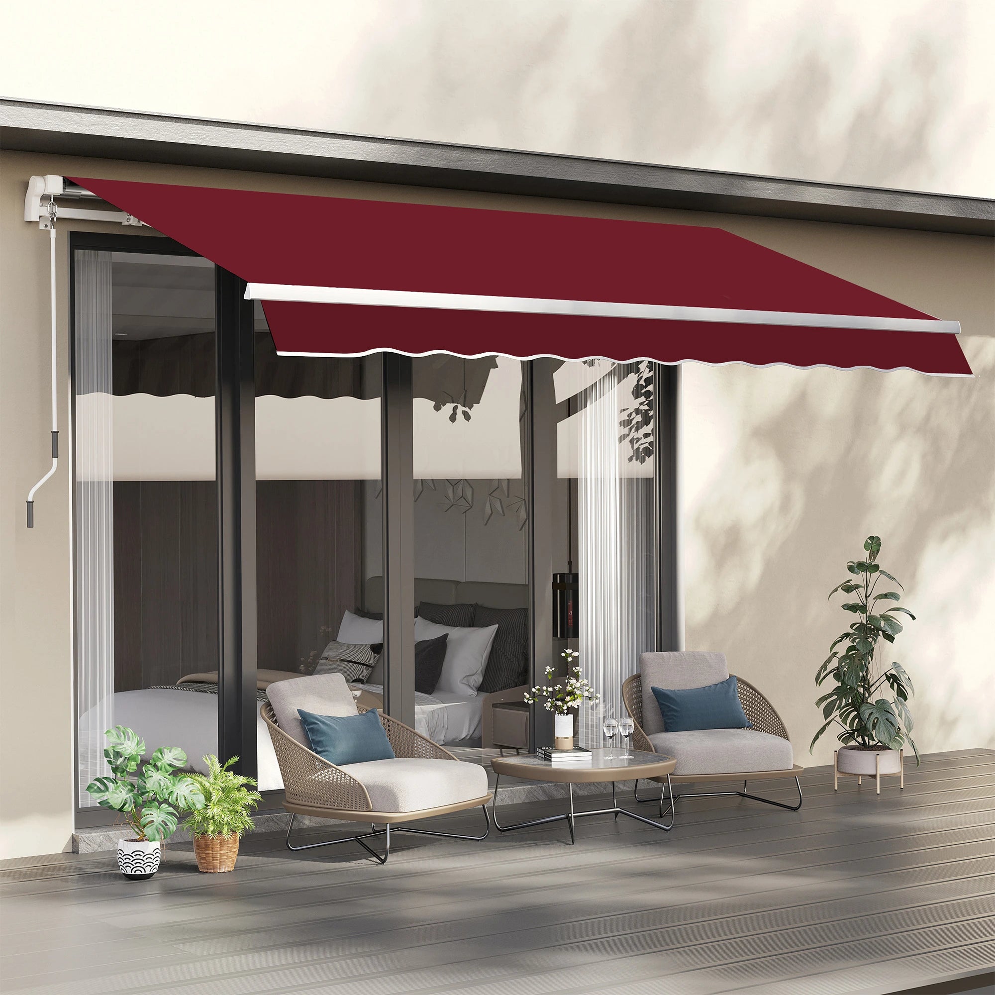 11' x 10' Retractable Awning Fabric, UV Protection, Wine Red Awning Fabric Replacement at Gallery Canada