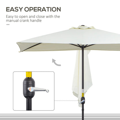 8ft Half Umbrella, Outdoor Balcony Parasol, 5 Ribs, Beige Sun Umbrellas at Gallery Canada