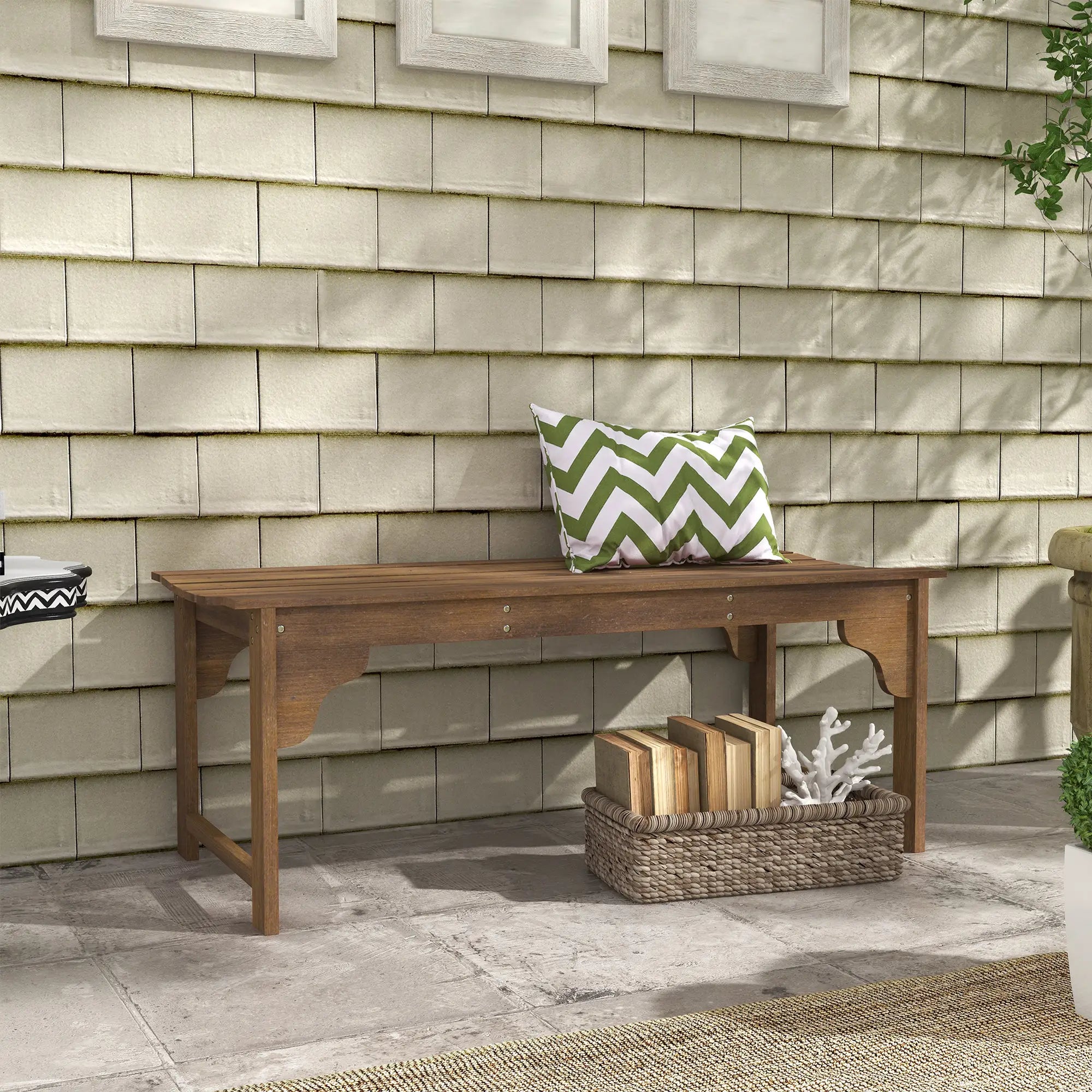 Wooden Garden Bench, Patio Double Park Bench, Teak Outdoor Benches at Gallery Canada