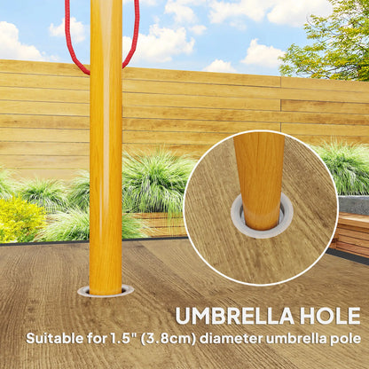 37" Square Outdoor Dining Table for 4, Plastic Board Tabletop, Mixed Brown, Brown Patio Side Tables at Gallery Canada