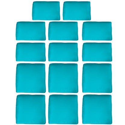 14pc Patio Rattan Sofa Set, Polyester Cover Replacement, Light Blue Patio Chair Cushions at Gallery Canada