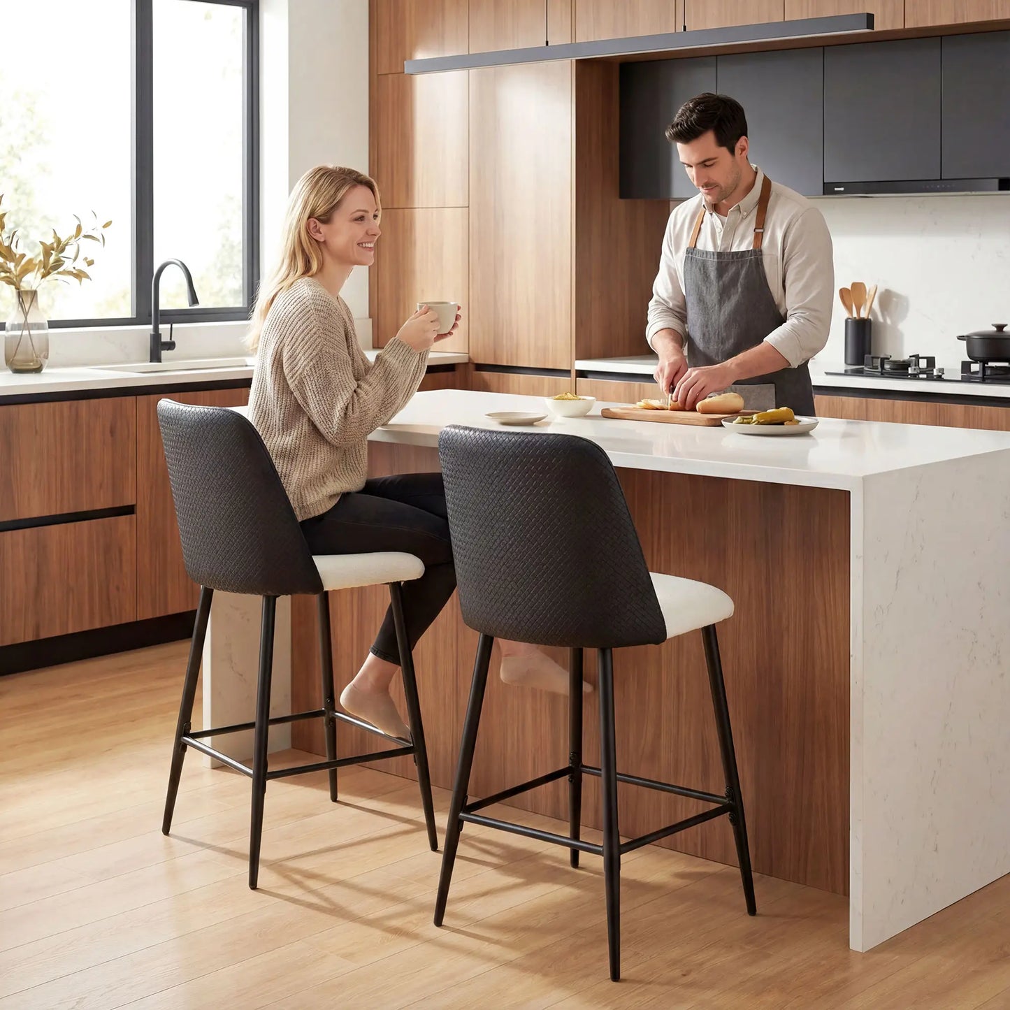 Counter Height Bar Stools Set of 2, 26", Black Bar Stools at Gallery Canada