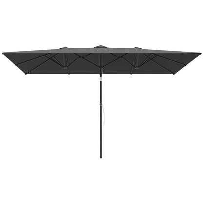 Double-Sided Patio Umbrella With Tilt, Adjustable Height, Vents, 12 Ribs, Grey Double-sided Umbrellas Grey at Gallery Canada