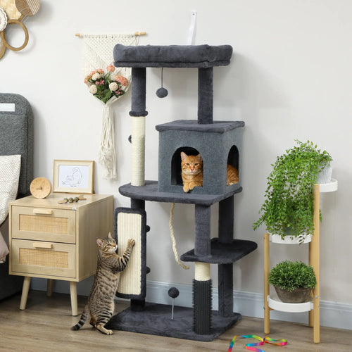 52-Inch Cat Tree with Scratching Posts, Bed, Condo, Platforms