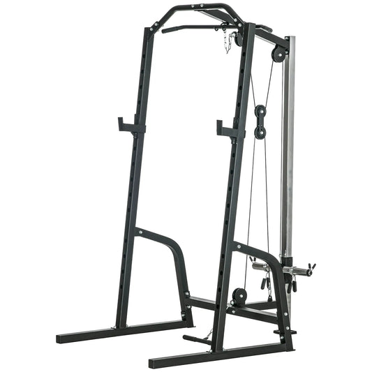 Power Cage with Squat Rack, Cable Pulley System, Pull Up Stand Power Towers Black at Gallery Canada