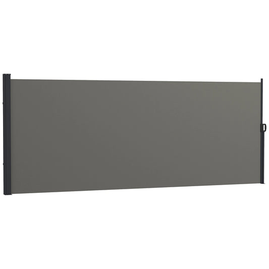 13' x 5' Retractable Side Awning, Outdoor Privacy Screen, Dark Grey Side Awnings Dark Grey at Gallery Canada