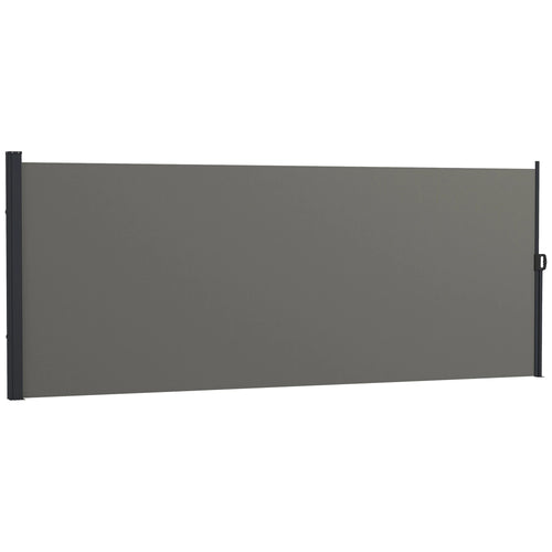 13' x 5' Retractable Side Awning, Outdoor Privacy Screen, Dark Grey