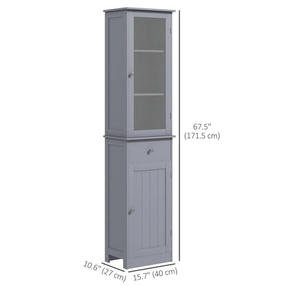 Tall Bathroom Cabinet, 2 Doors, Adjustable Shelves, Grey Bathroom Cabinets at Gallery Canada