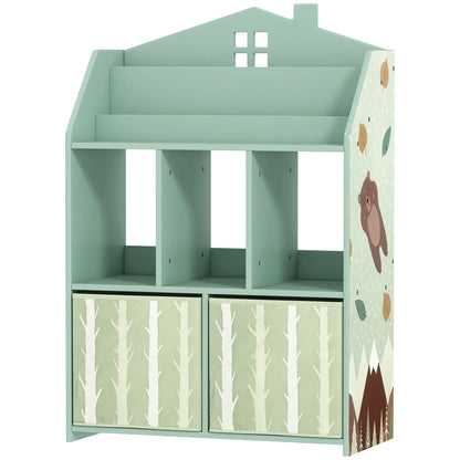 Kids Bookshelf With Storage, Toy Storage Unit, Green Baby & Kids Storage Green at Gallery Canada