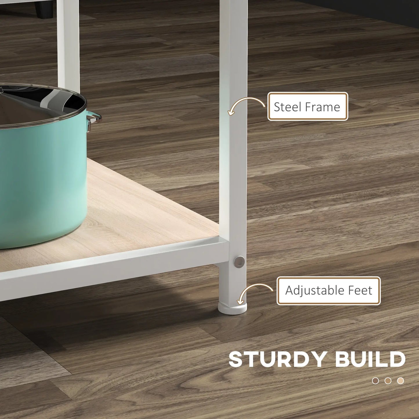 Round Kitchen Table, 39.4 Inch, Storage Shelves, Oak Dining Tables at Gallery Canada