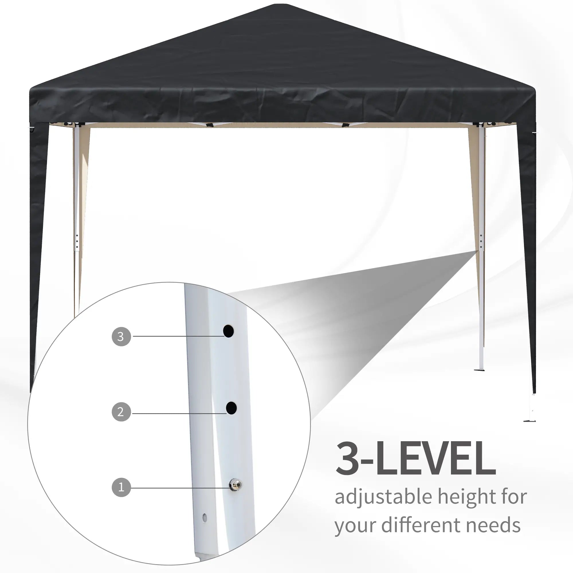 10 x 10ft Folding Pop Up Tent, Outdoor Gazebo Canopy, Black Pop Up Canopies at Gallery Canada