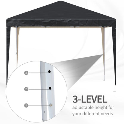 10 x 10ft Folding Pop Up Tent, Outdoor Gazebo Canopy, Black Pop Up Canopies at Gallery Canada