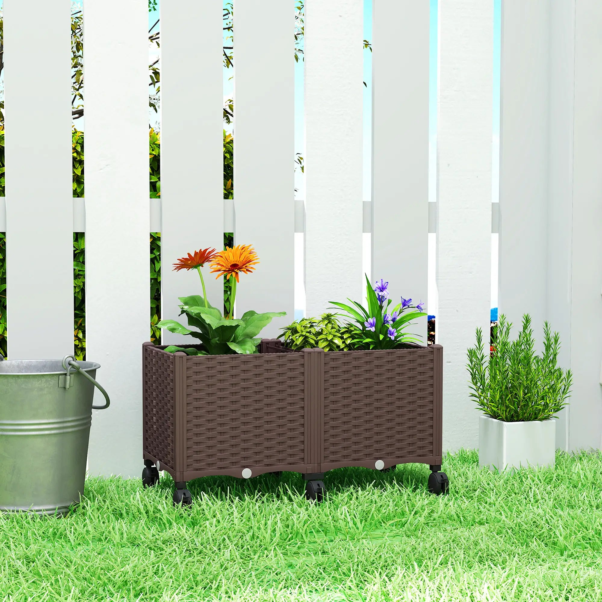Plastic Raised Garden Bed, Self Watering Planter Box With Drainage Holes Raised Garden Beds at Gallery Canada