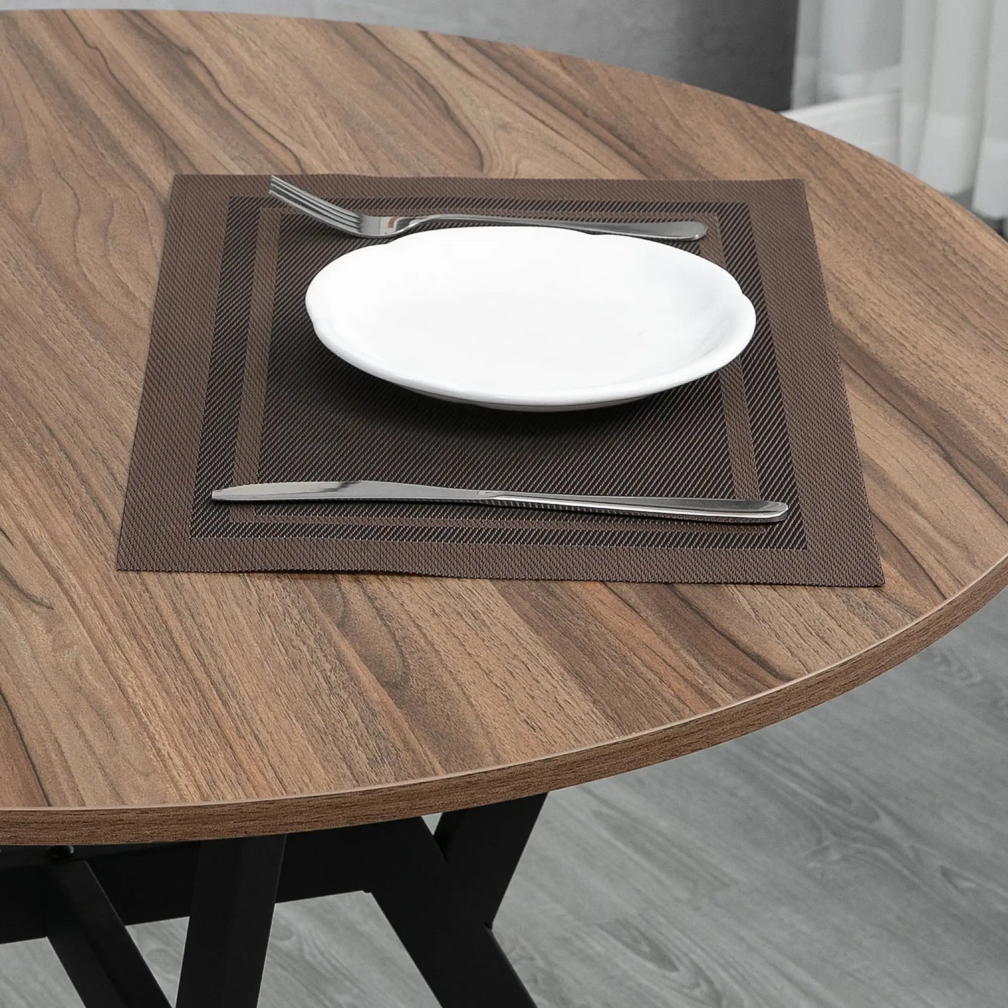 35" Round Dining Table, Modern Steel Frame, Brown Bar Tables & Dining Tables at Gallery Canada