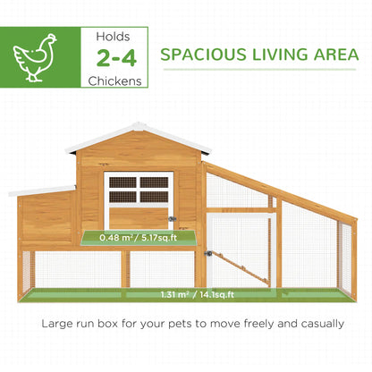 79" Wooden Chicken Coop, Outdoor Hen House, With Removable Tray, Brown Chicken Coops at Gallery Canada
