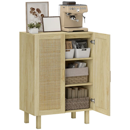 Boho Sideboard With Rattan Doors, Natural