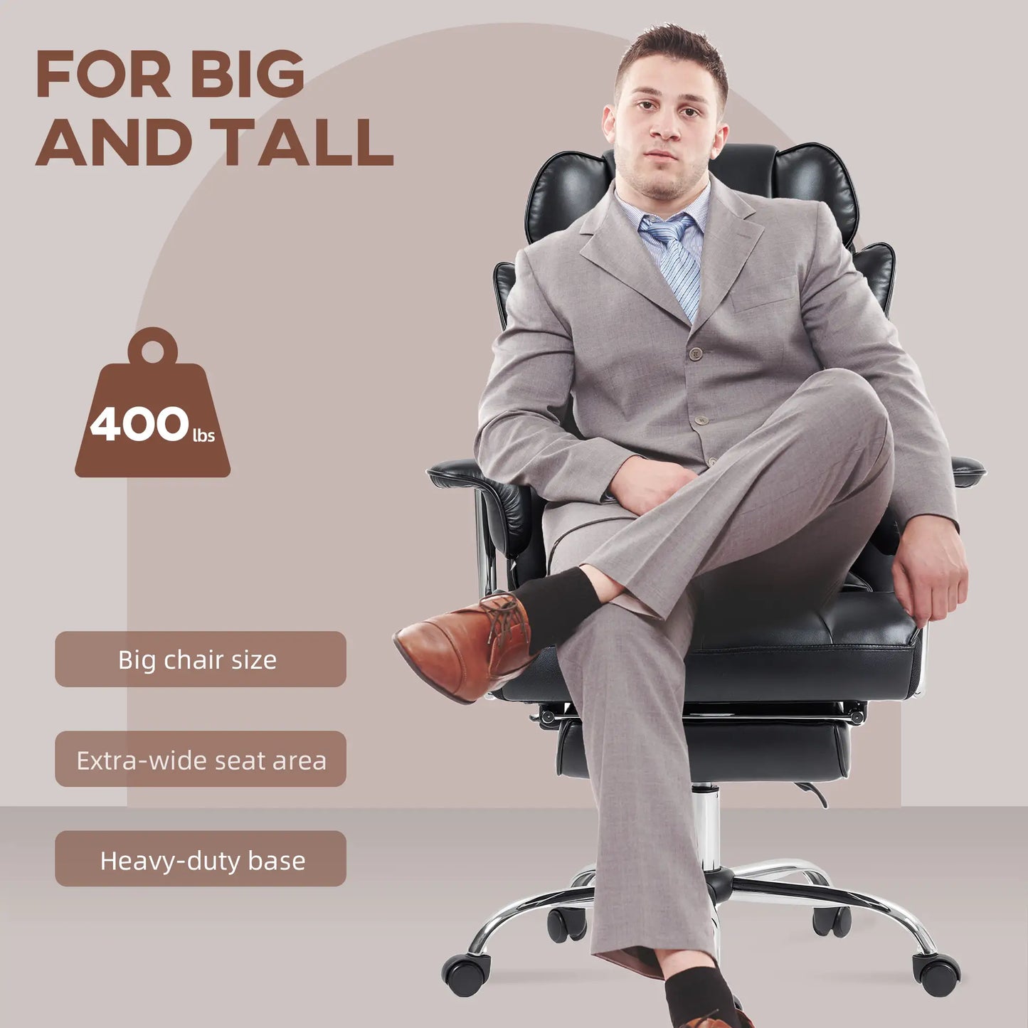 400LBS Massage Office Chair, 6-Point Vibration, Footrest, Lumbar Support, Black Massage Chairs at Gallery Canada