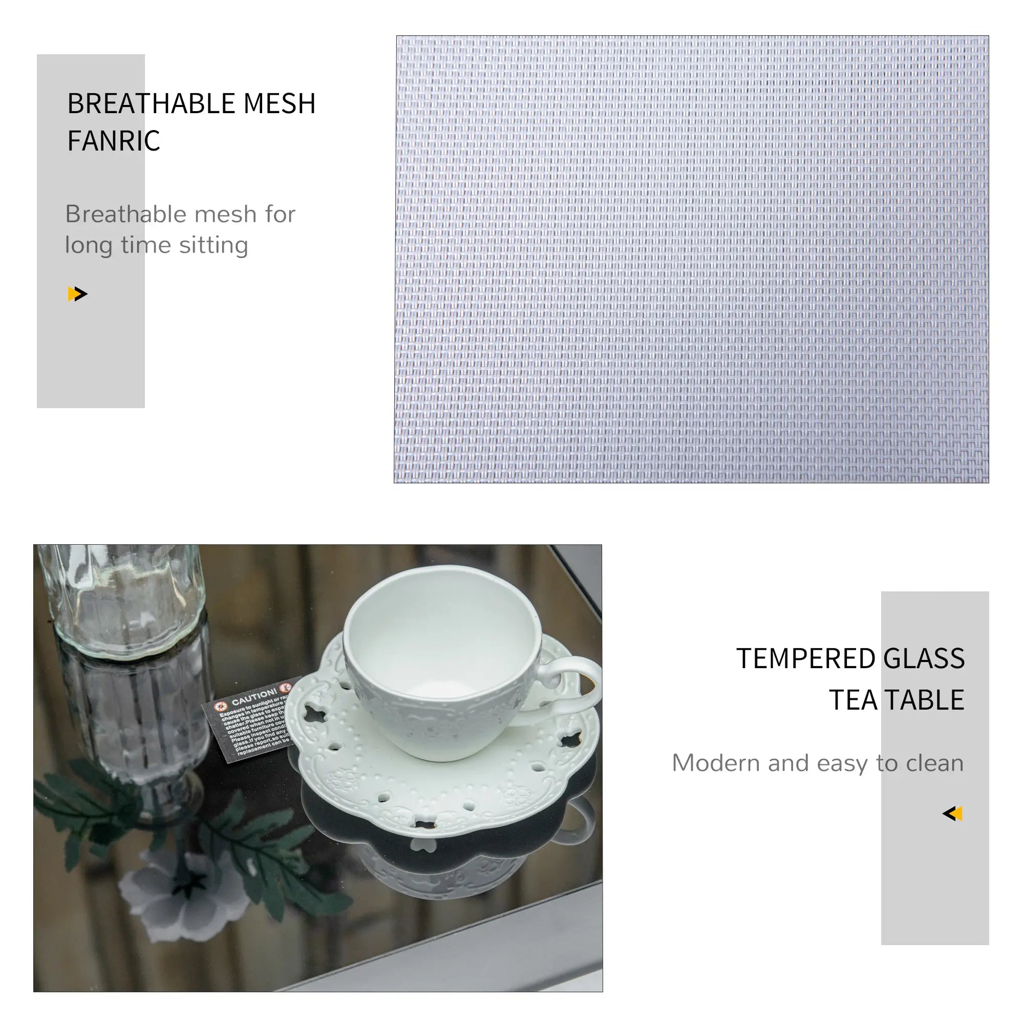 3-Piece Outdoor Lounge Set, 2 S-Chairs, Glass Table, Light Grey Lounger Chairs at Gallery Canada