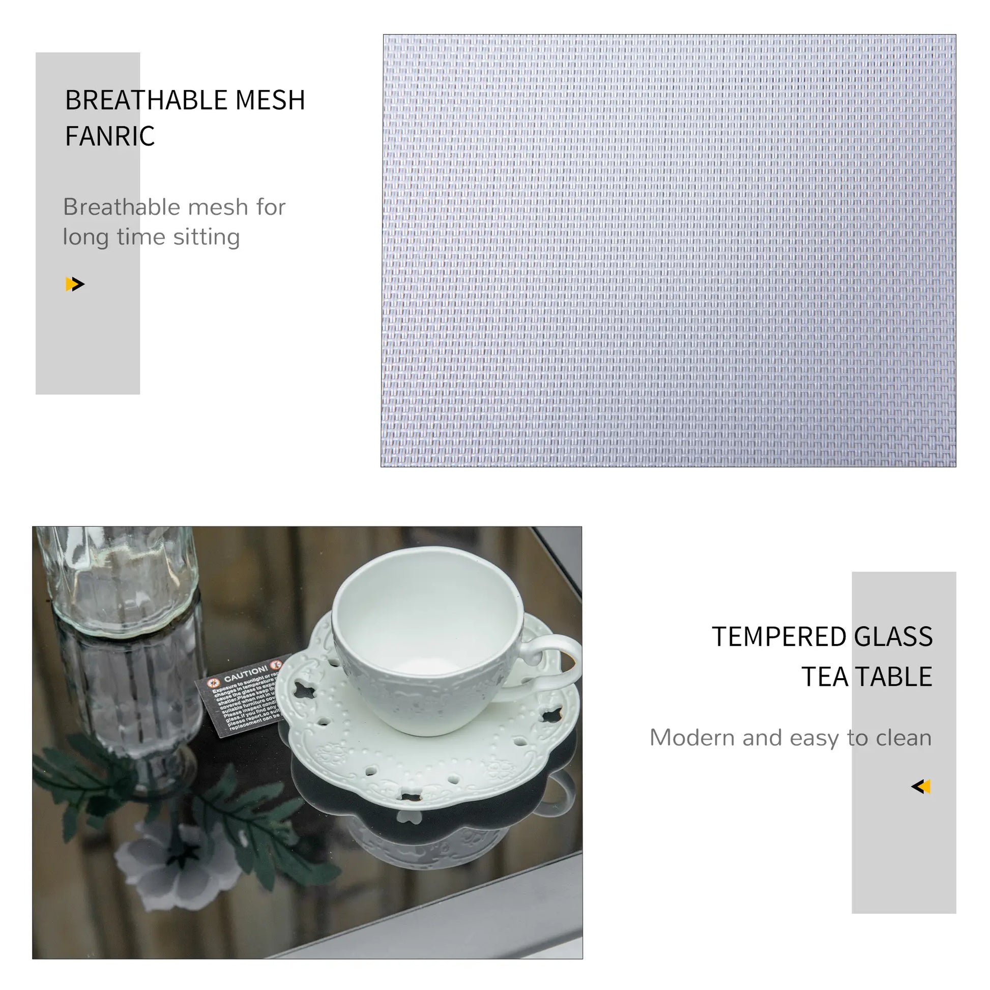 3-Piece Outdoor Lounge Set, 2 S-Chairs, Glass Table, Light Grey Lounger Chairs at Gallery Canada