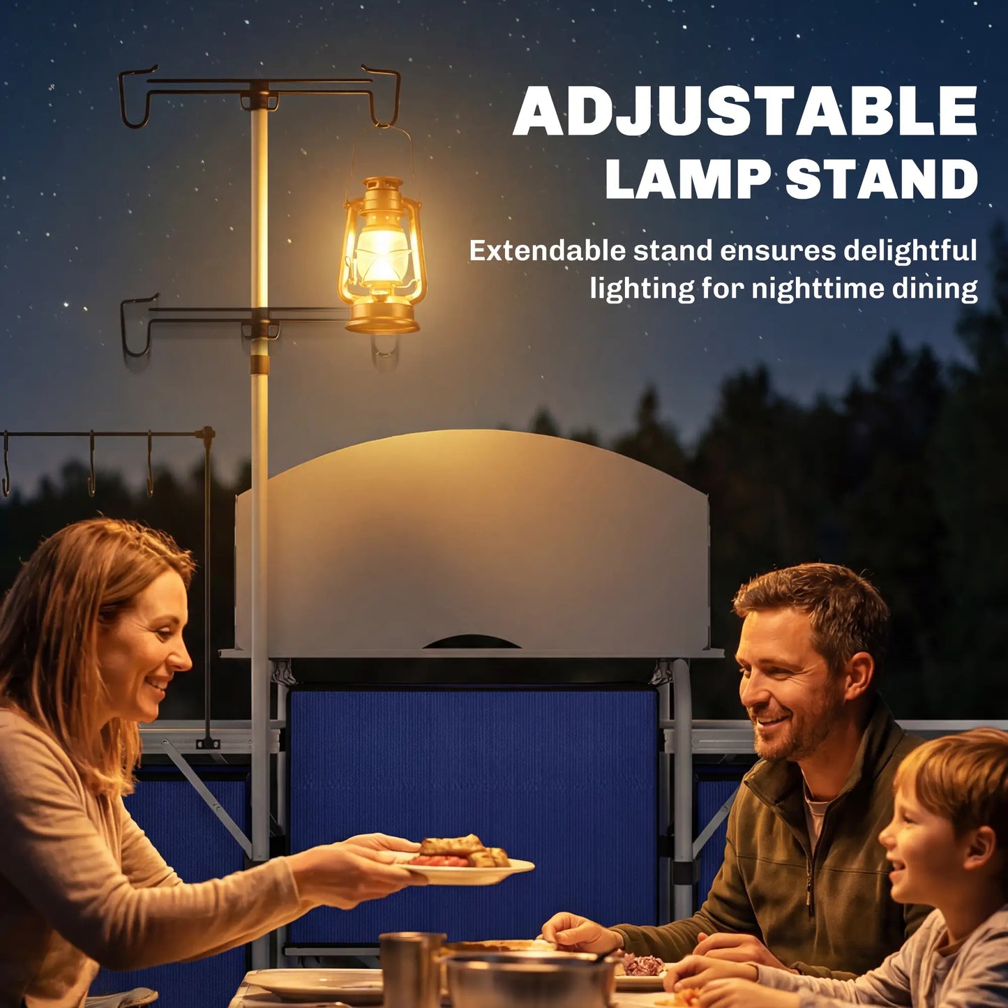Portable Aluminum Camping Table, Fabric Cupboards, Windshield, Blue Picnic Tables & Camping Chairs at Gallery Canada