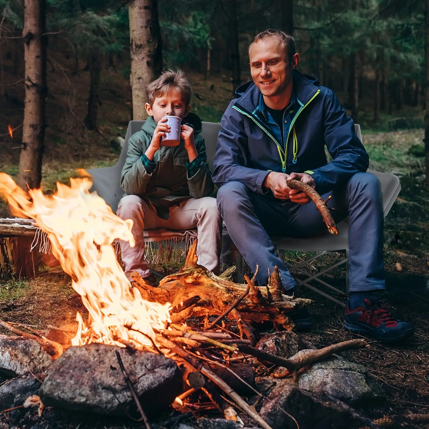 Double Camping Chair, Oversized Loveseat, Heavy Duty, Supports 529 lbs Picnic Tables & Camping Chairs at Gallery Canada