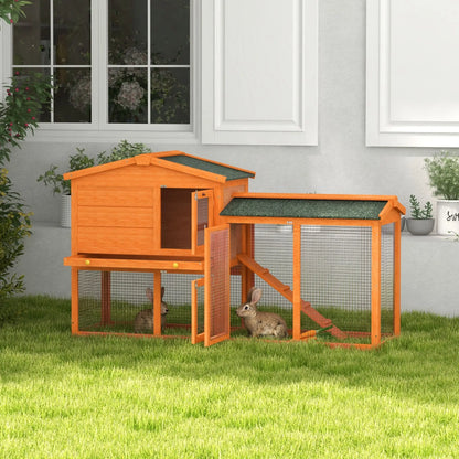Two-Level Rabbit Hutch, Small Animal House, Pet Bunny Cage, Outdoor Run Rabbit Hutch at Gallery Canada