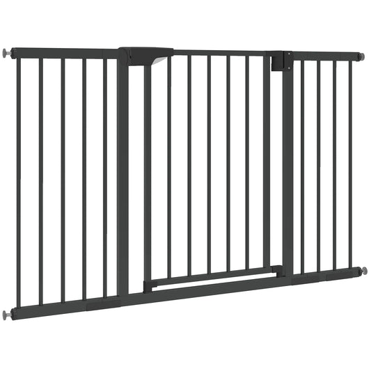 Baby Gate, Pet Safety Gate, 30"-51" Wide, Auto-Close, Black Pet Gates Black at Gallery Canada