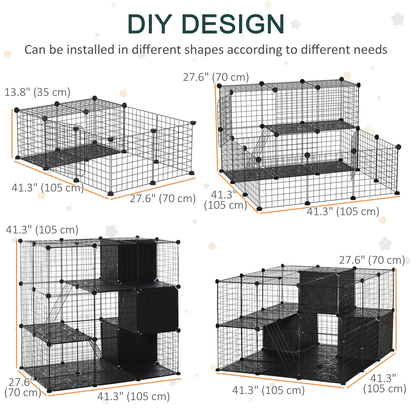 56 Panels Pet Playpen, Small Animal Cage for Rabbit Houses & Habitats at Gallery Canada