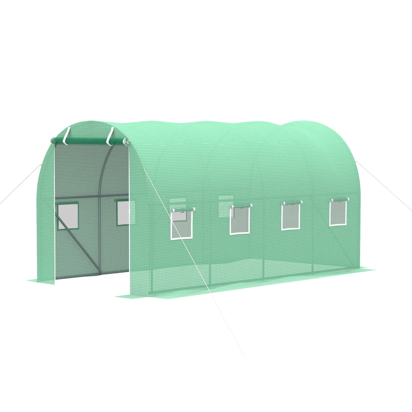 Walk-In Tunnel Greenhouse, 13x6.4x6.5ft, Galvanised Steel Frame, Green Tunnel Greenhouses Green at Gallery Canada
