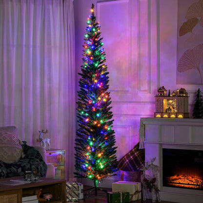 7.5' Artificial Pencil Christmas Tree, LED Lights, Steel Base, Colorful Pencil Christmas Trees at Gallery Canada