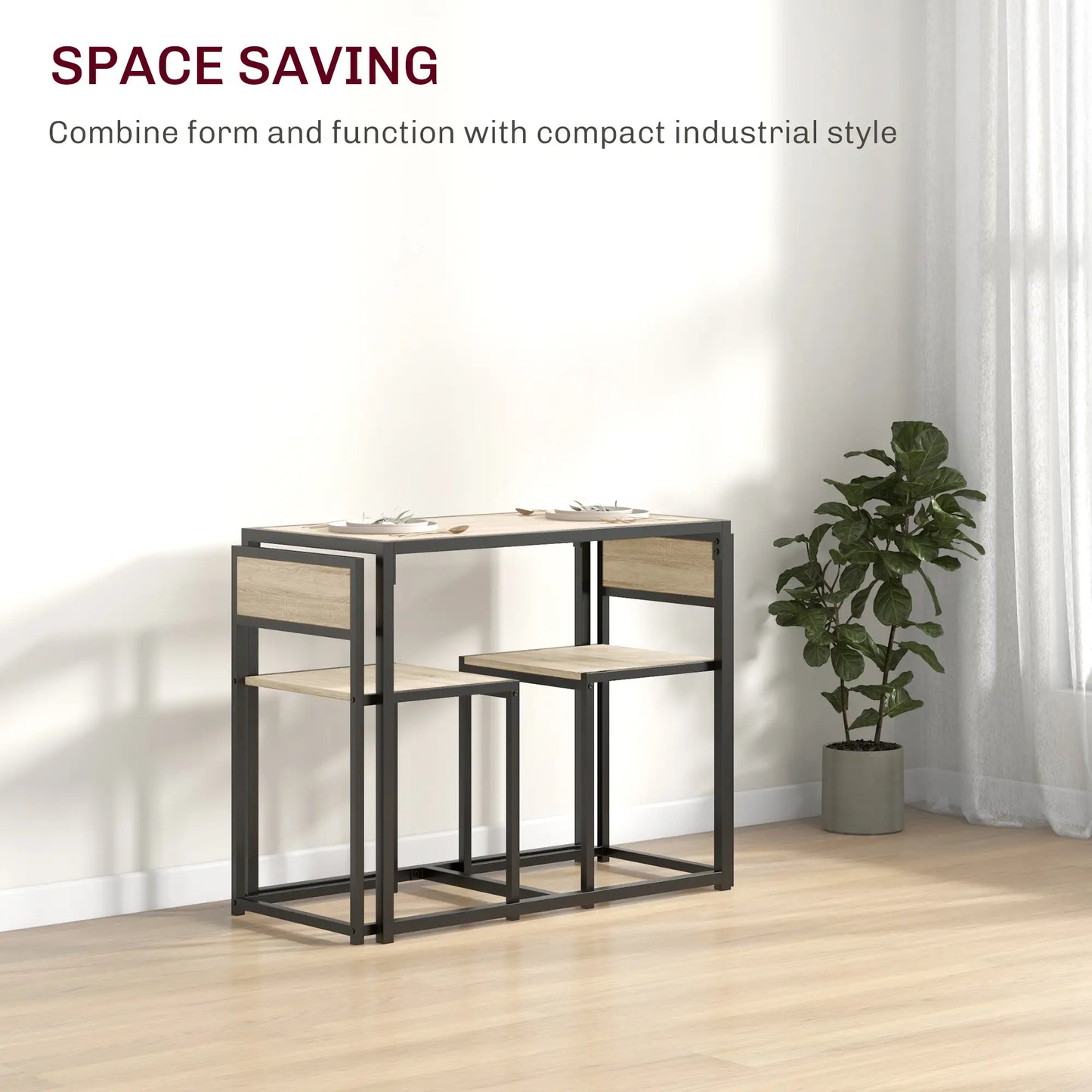 Industrial Dining Table Set for 2, Kitchen Table with Chairs Bar Sets at Gallery Canada