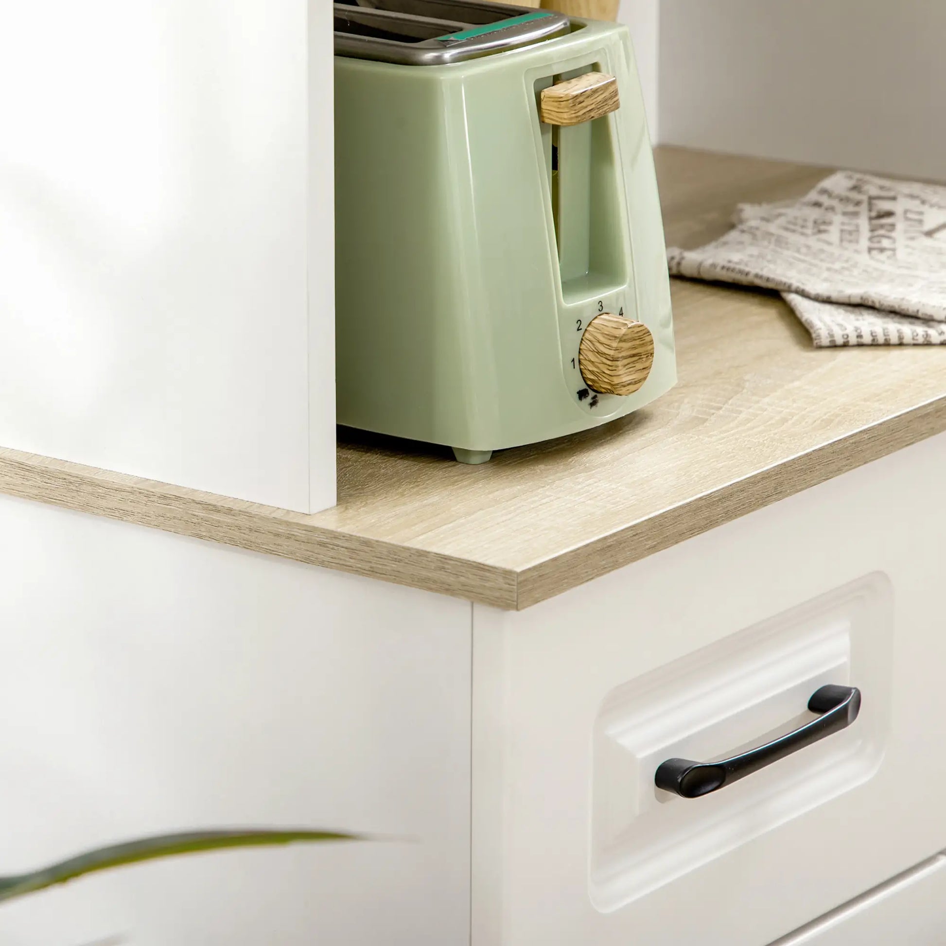 66" Kitchen Pantry Cabinet, Freestanding, 2 Adjustable Shelves, 2 Drawers, White Kitchen Pantry Cabinets at Gallery Canada