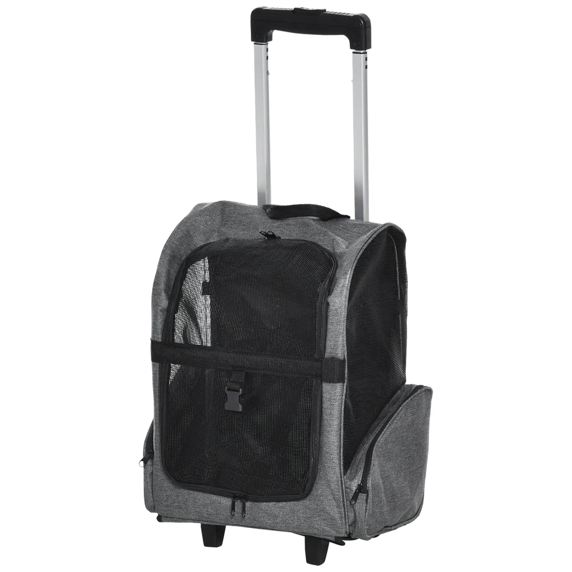 2-in-1 Pet Carrier Backpack, Rolling Wheel, Grey Dog Bike Trailers & Strollers Grey at Gallery Canada