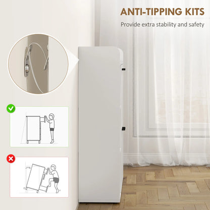 Shoe Cabinet With 2 Flip Drawers, 8-12 Pairs, White