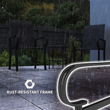 2 PE Rattan Patio Dining Chairs, Steel Frame, Garden, Backyard, Black Patio Chairs at Gallery Canada