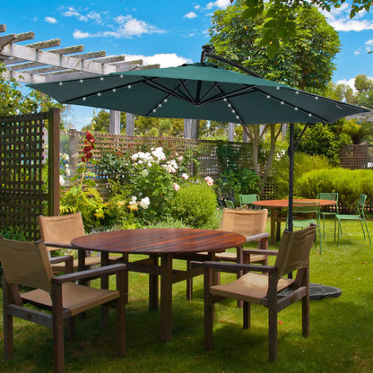 10ft Outdoor Cantilever Umbrella, Adjustable Angle, Dark Green Cantilever Umbrellas at Gallery Canada