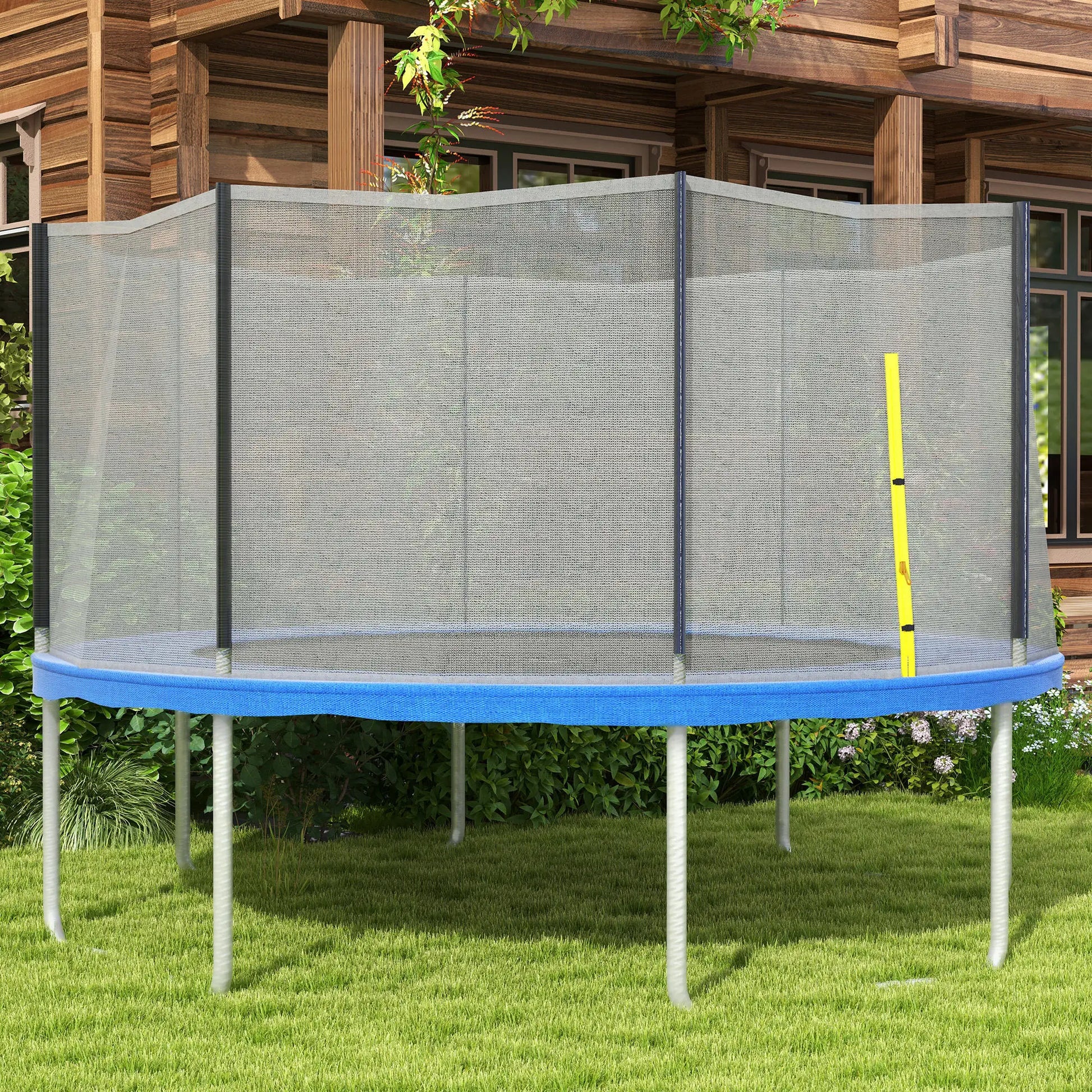 Trampoline Net Enclosure, 14ft Round, 8 Straight Poles, Weather Resistant, Black Trampolines at Gallery Canada