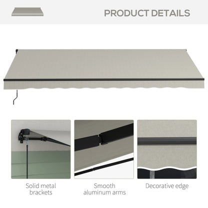 15' x 10' Retractable Awning, UV Resistant Sunshade Shelter, Light Grey Window Awnings at Gallery Canada