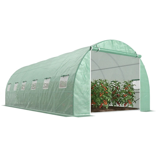 19.7' x 9.8' x 6.6' Walk-In Greenhouse, Plant Growing Tent, Green Walk In Greenhouses Green at Gallery Canada