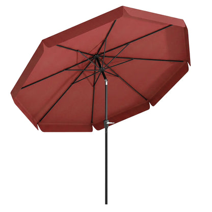 8.5 ft Round Patio Umbrella, Tilt and Crank, Wine Red Sun Umbrellas at Gallery Canada