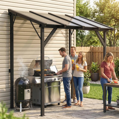 Hardtop Grill Gazebo, Lean-To BBQ Shelter With Polycarbonate Roof BBQ Grill Gazebos at Gallery Canada