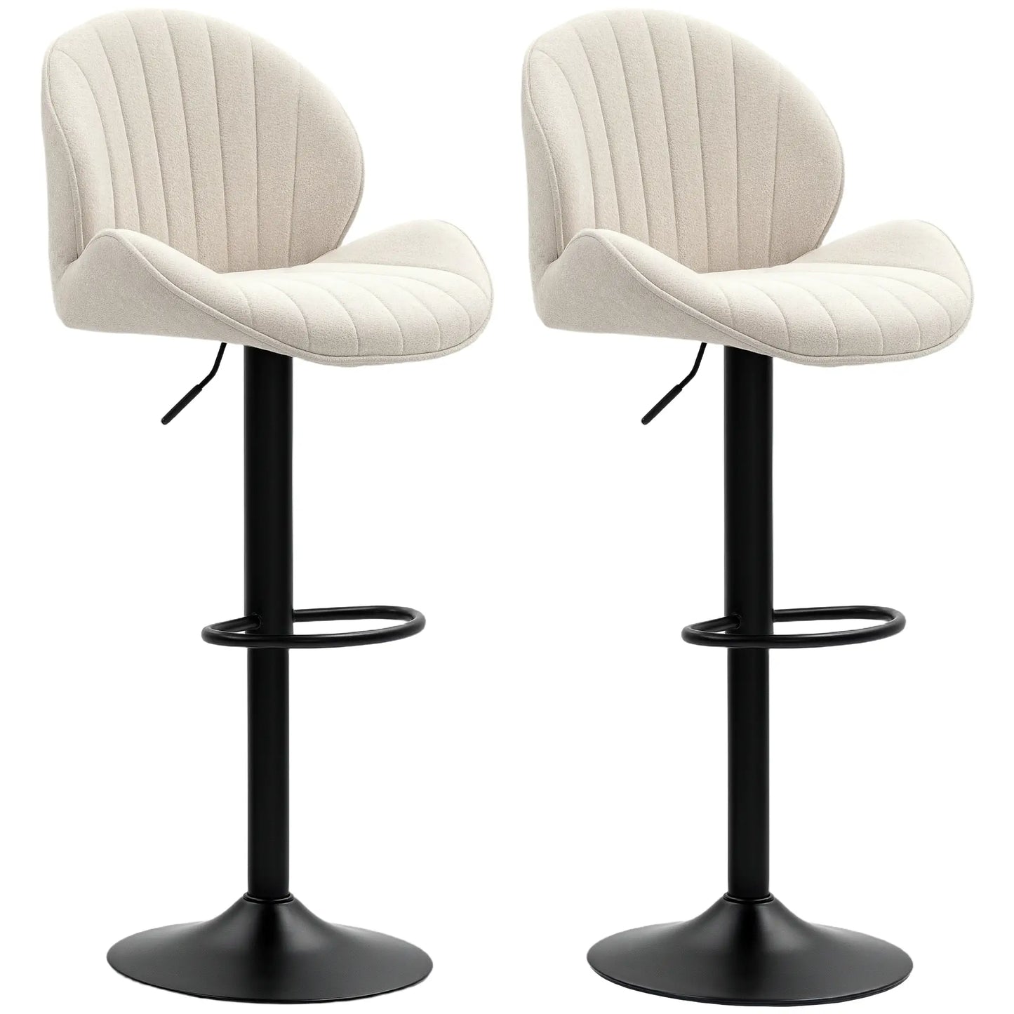 Swivel Bar Stools Set of 2, Adjustable Height with Back, Beige Bar Stools at Gallery Canada