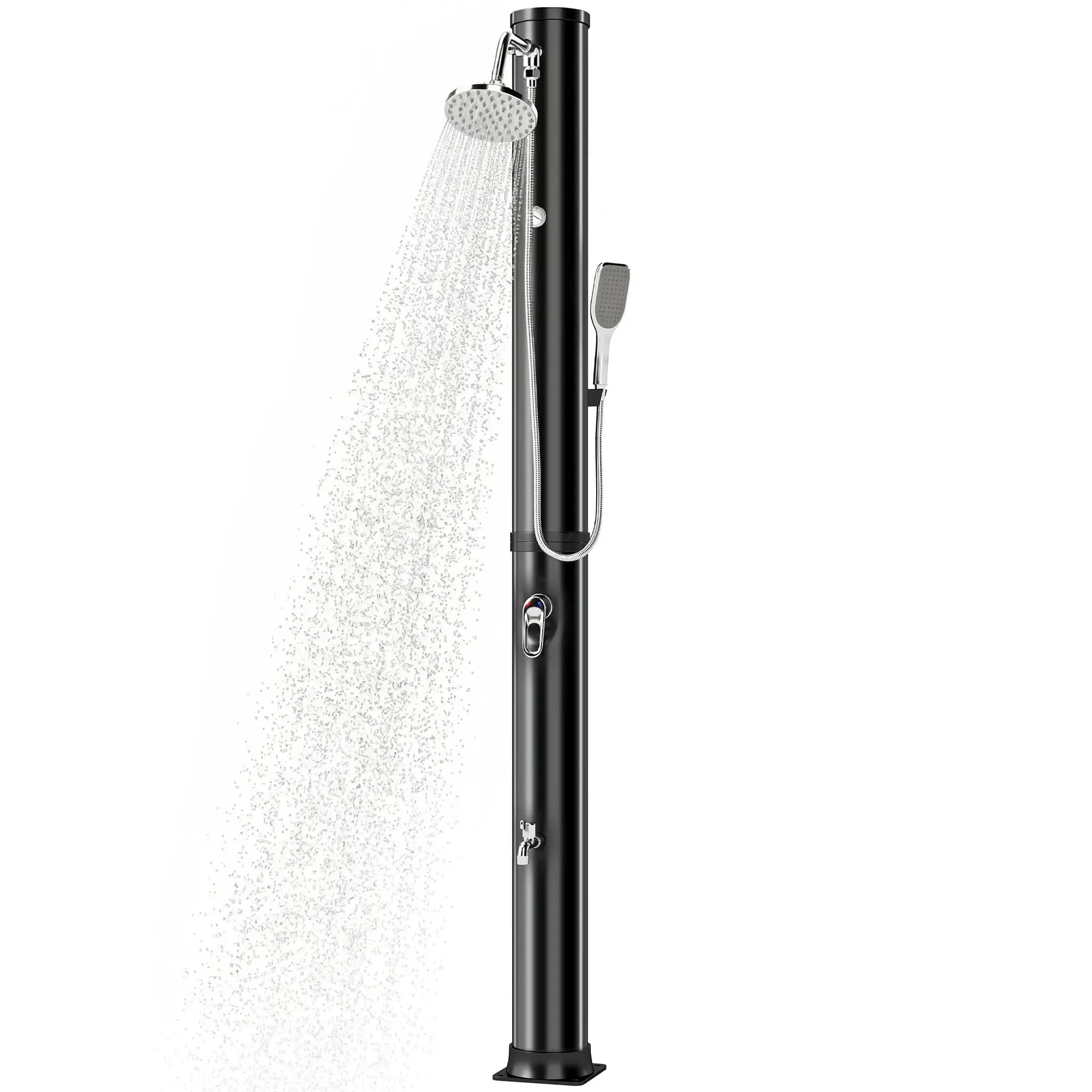 10.6 Gal Solar Heated Outdoor Shower, 7.2 FT, 2 Shower Heads Outdoor Swimming Pools & Hot Tubs at Gallery Canada
