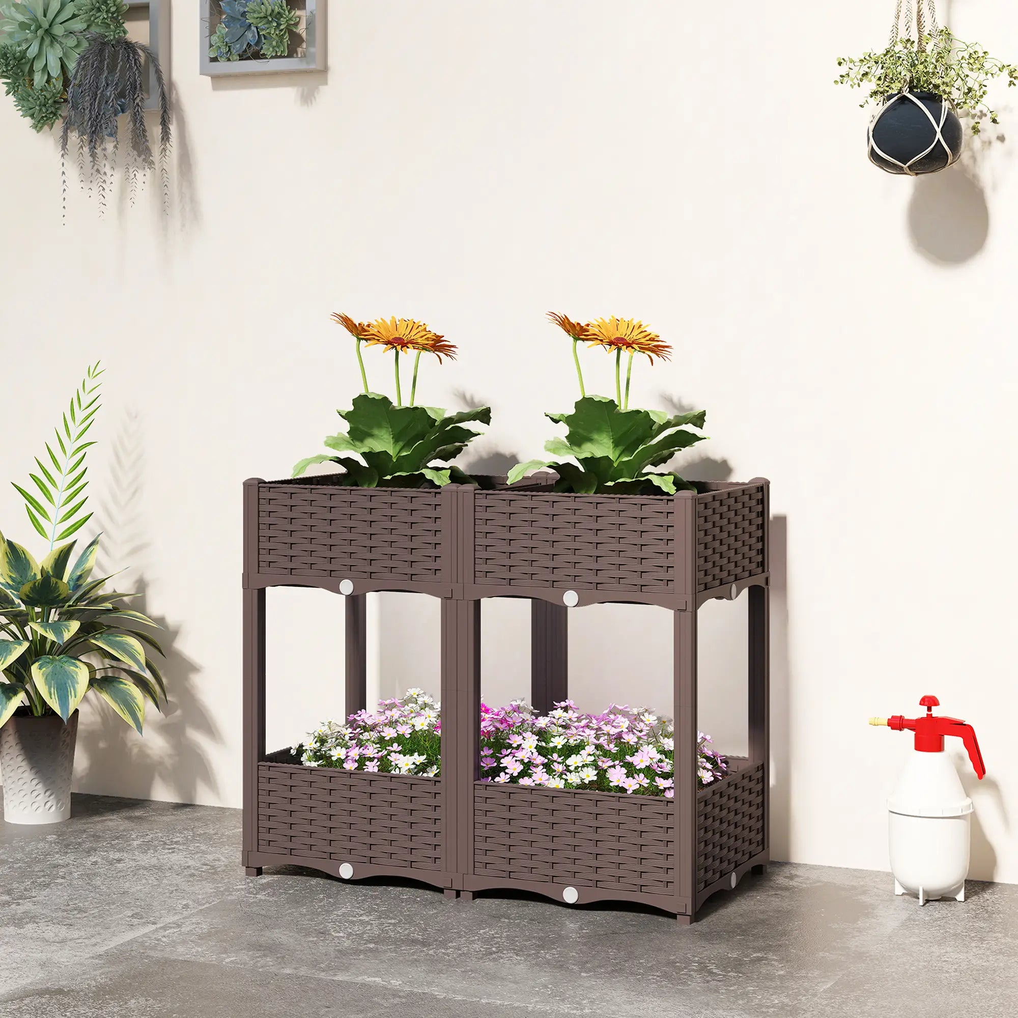 Plastic Raised Garden Bed With Legs, Self Watering Planter Boxes Elevated Garden Beds at Gallery Canada