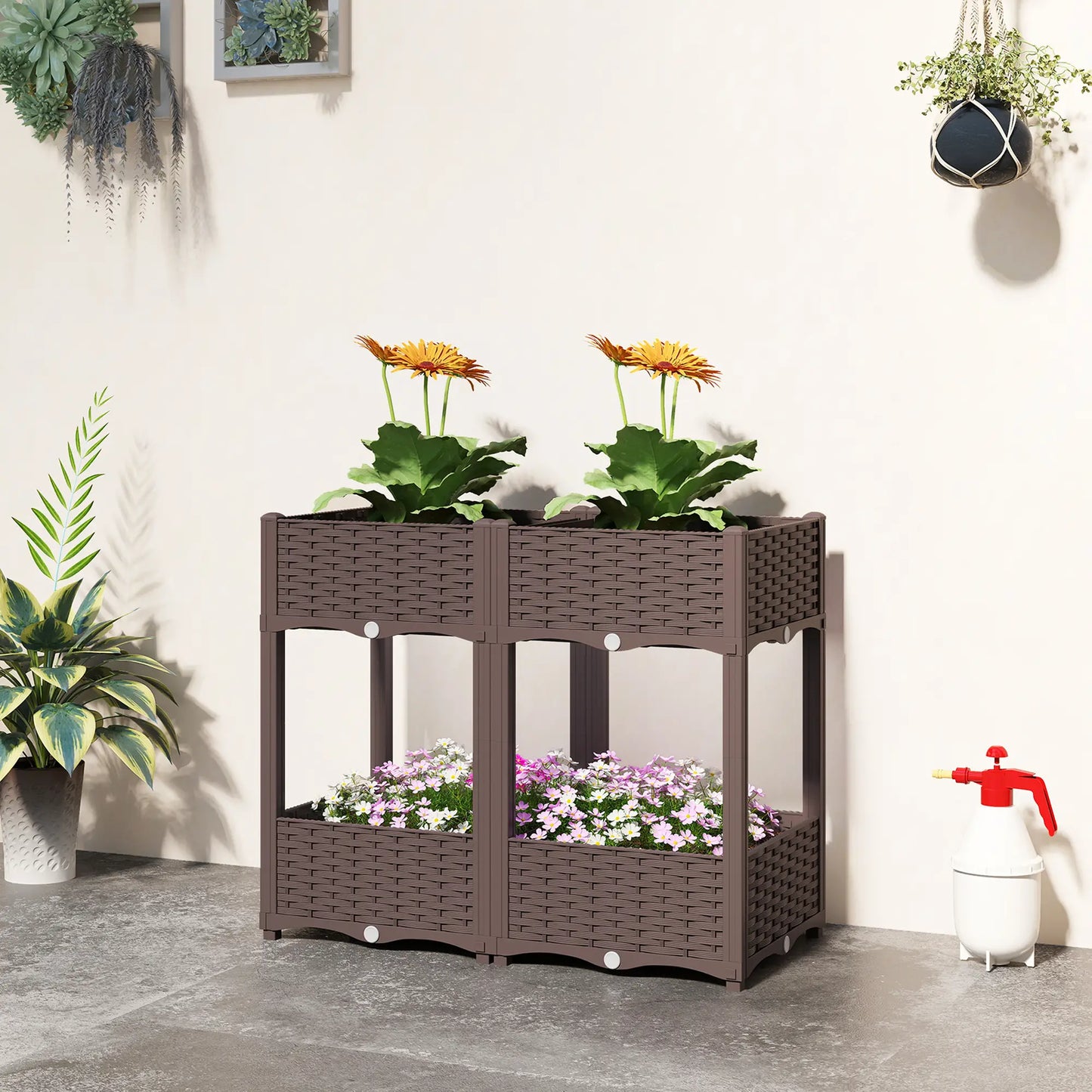 Plastic Raised Garden Bed With Legs, Self Watering Planter Boxes Elevated Garden Beds at Gallery Canada