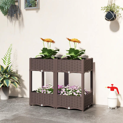 Plastic Raised Garden Bed With Legs, Self Watering Planter Boxes Elevated Garden Beds at Gallery Canada