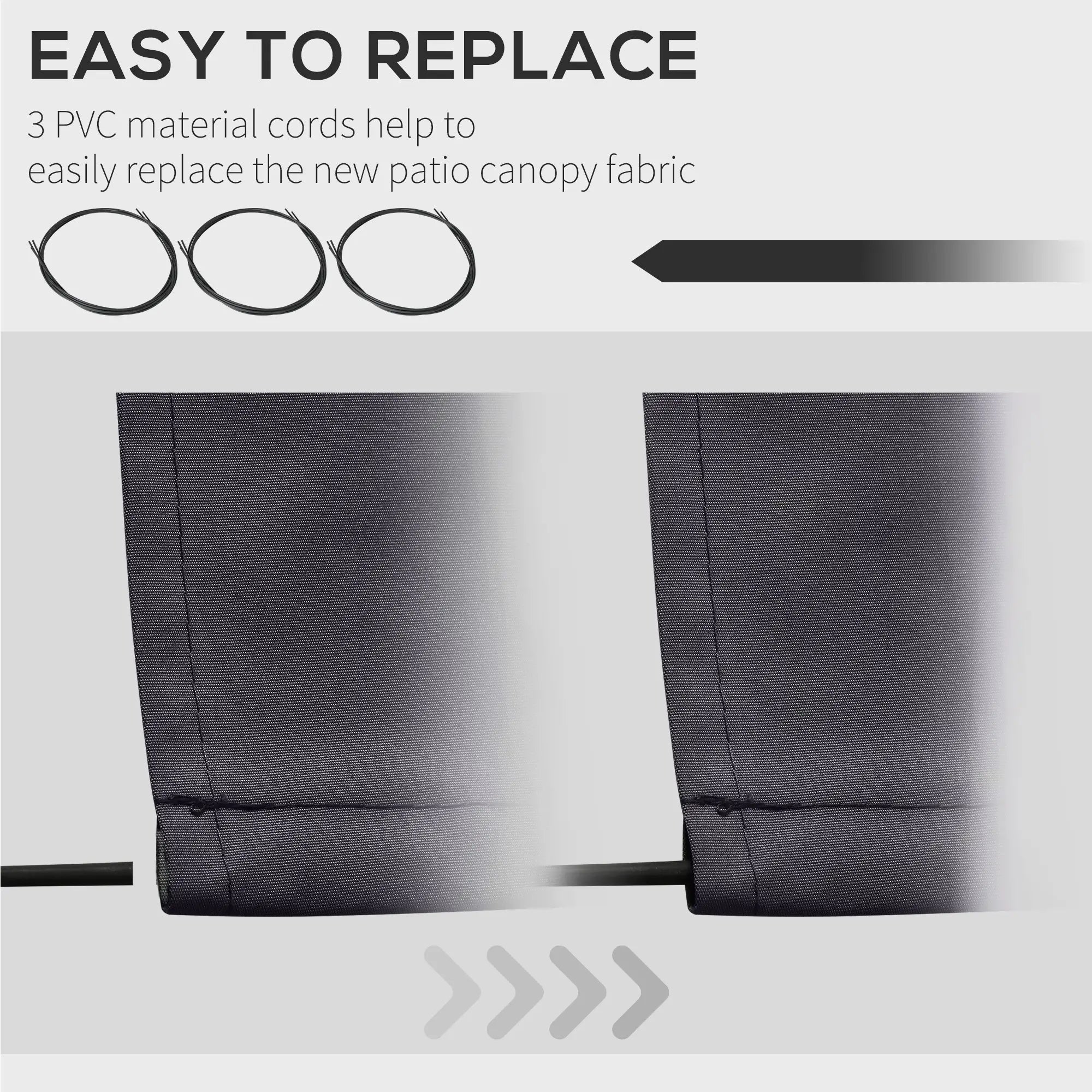 11' x 10' Retractable Awning Fabric Replacement, UV Protection, Grey Awning Fabric Replacement at Gallery Canada