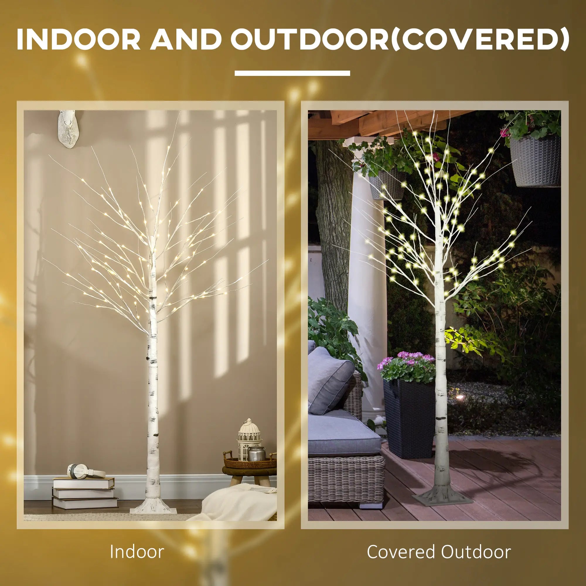 6 ft Pre-Lit LED Artificial Birch Tree, Indoor Outdoor Use Artificial Tree at Gallery Canada