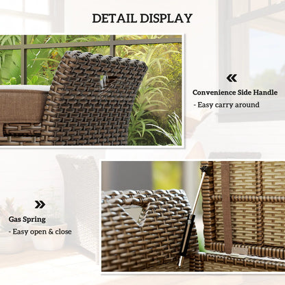 2-In-1 Outdoor Storage Bench, 29 Gallon Wicker Deck Box, Tan Patio Storage Boxes at Gallery Canada