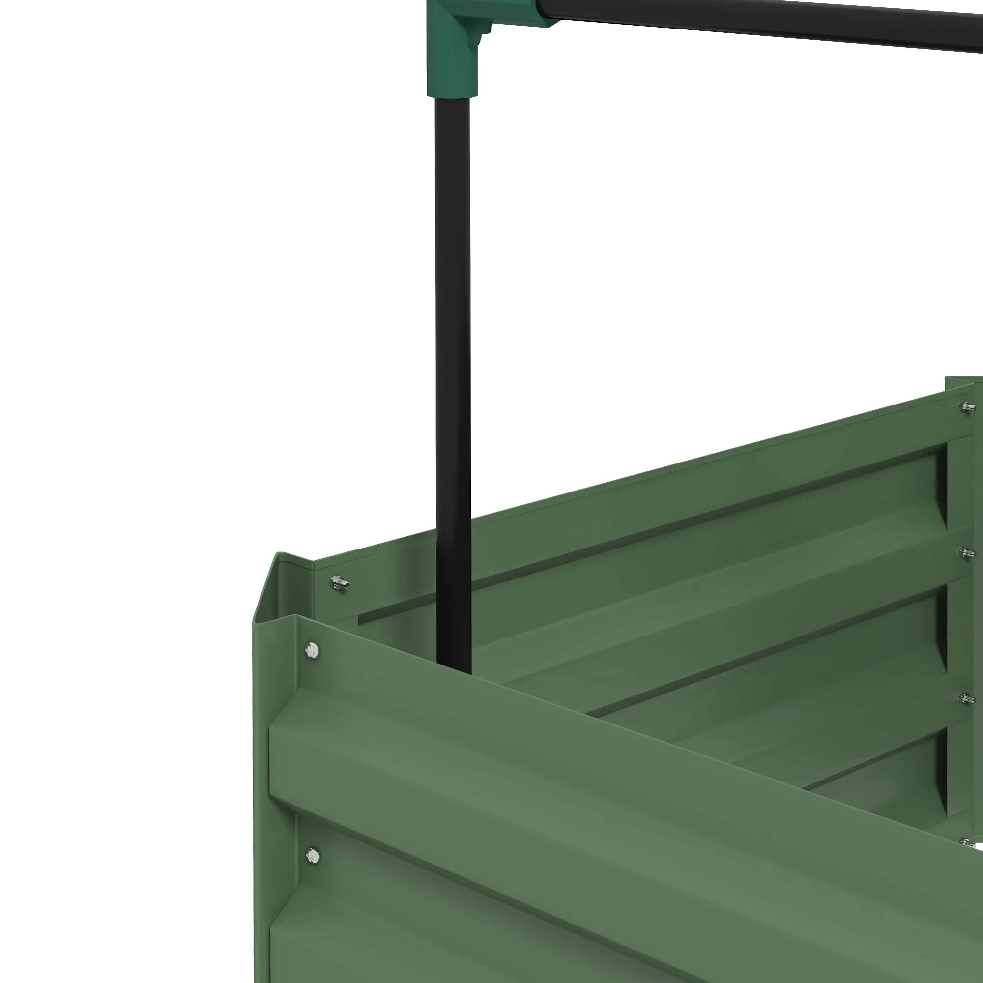 Galvanized Planter Box, Outdoor Raised Garden Bed with Trellis Galvanized Planter Boxes at Gallery Canada